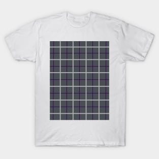 Charcoal Windowpane Check with Cloud Grey & Aubergine T-Shirt